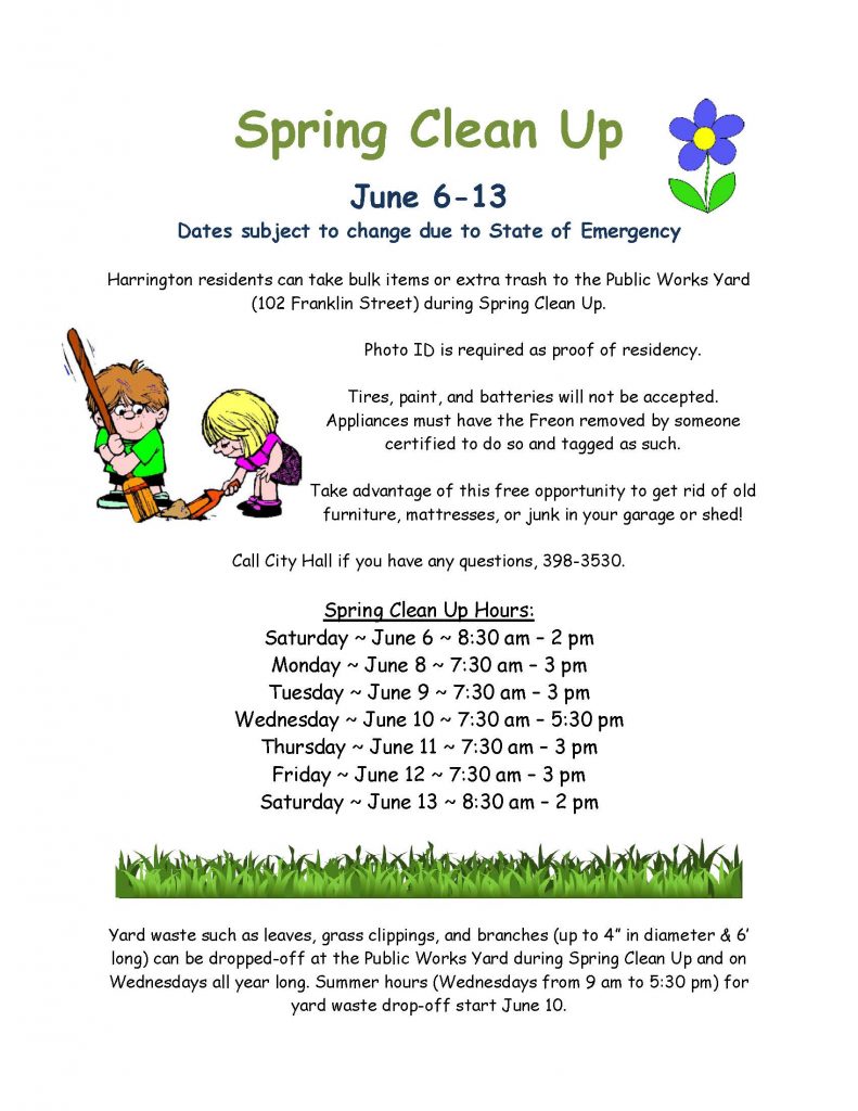 Spring Clean Up Flyer 2020 - City Of Harrington